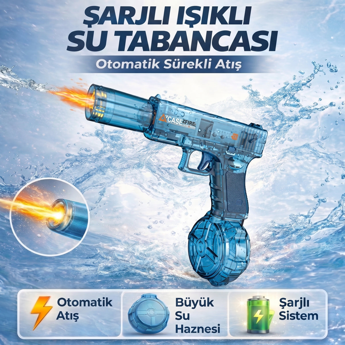 AquaDash Şarjlı Otomatik Su Tabancası
